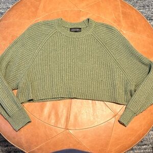 Cotton Candy LA Green Cropped Sweater